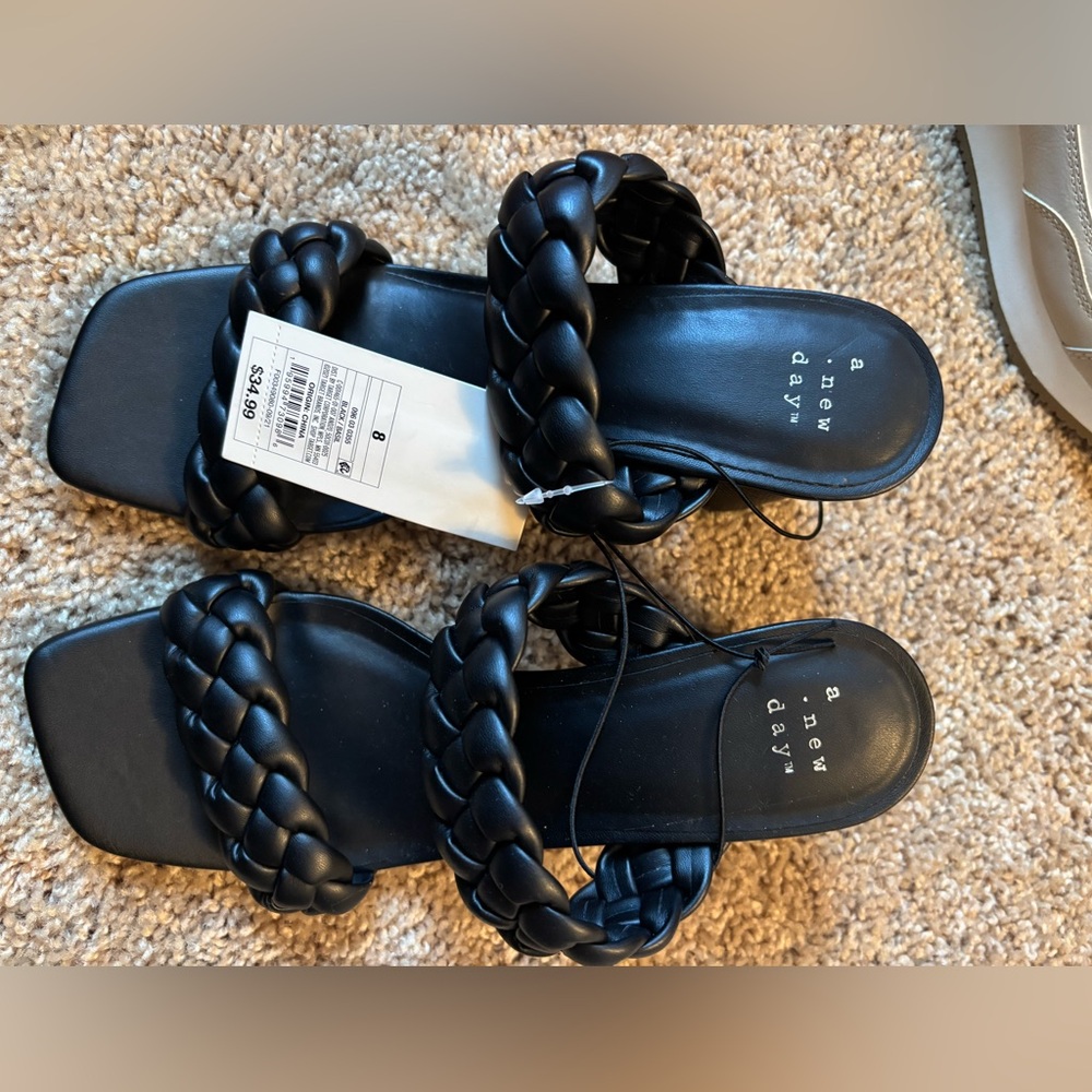 A new day black braided heels